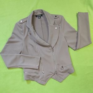 Revamped Moto Beige Blazer in Medium